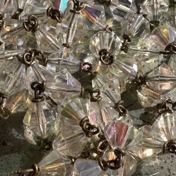 Vintage Glass Aurora Borealis Bead Rosary - Picture 3 of 4